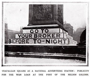 Trafalgar Square 1917 Advertising WW1 War Loans